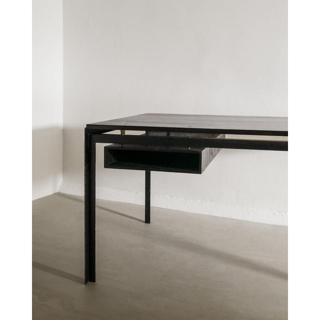 Danish Mid Century Wood & Metal PK52 Desk by Poul Kjærholm for Rud Rasmussen, 1950s For Sale - Image 6 of 8