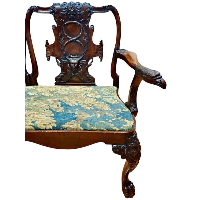 Late 19th Century Irish George II-Style Double Chair Back Settee From Historic Filoli For Sale - Image 5 of 13