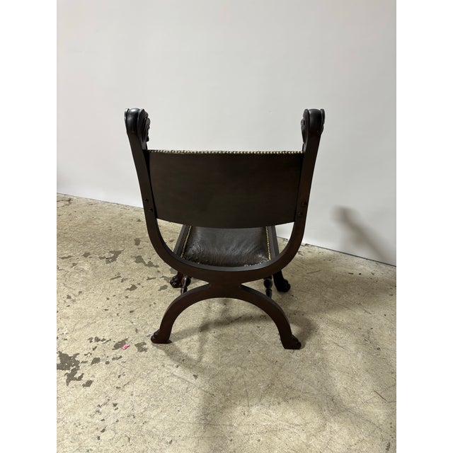 Animal Skin Late 19th Century Renaissance Revival Lion Motif Arm Chair For Sale - Image 7 of 10