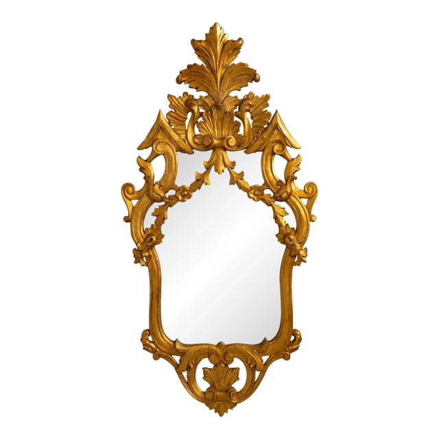 Italian Gold Gilt Finish Neoclassical Mirror For Sale