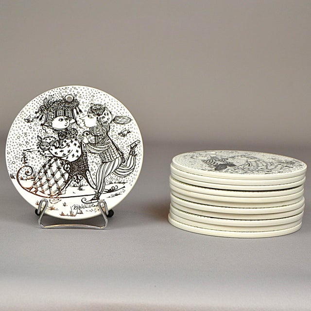 Ceramic Calendar Plaques by B. Wiinblad for Nymolle, Norway, 1970s, Set of 12 For Sale - Image 9 of 18