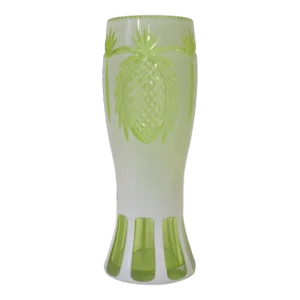 Art Deco Bohemian Pineapple Cut Glass Vase