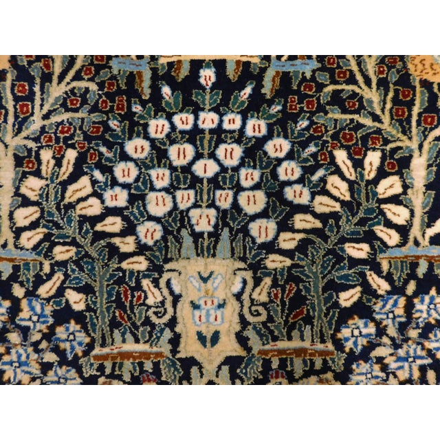 Vintage Persian Nain Wool and Silk Rug 3'10"x 6'5" For Sale - Image 11 of 12