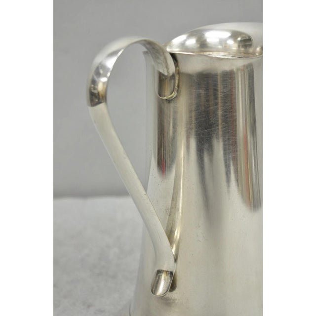 Mid 20th Century Vintage Sheffield Usa Silver Plated Mid Century Modern Tapered Water Pitcher For Sale - Image 5 of 11