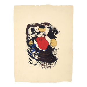 Three Spots of Gold - Abstract Composition in Acrylic on Handmade Paper by Ricardo De Silva