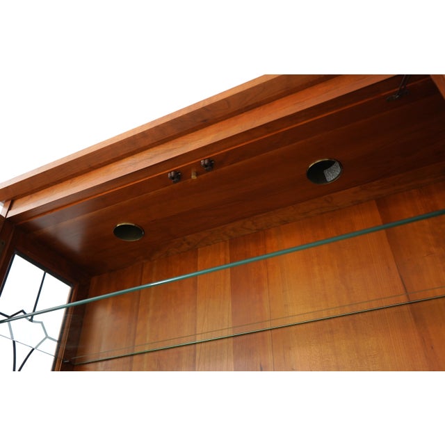 Wood Stickley Cherry Mission Style China Cabinet For Sale - Image 7 of 18