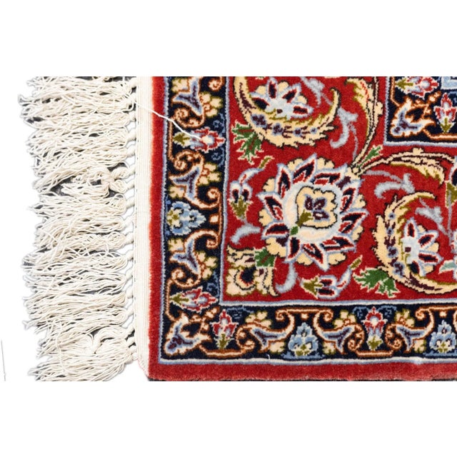 Extremely Fine Persian Isfahan Wool & Silk Rug 3'8'' X 5'3'' For Sale - Image 12 of 12
