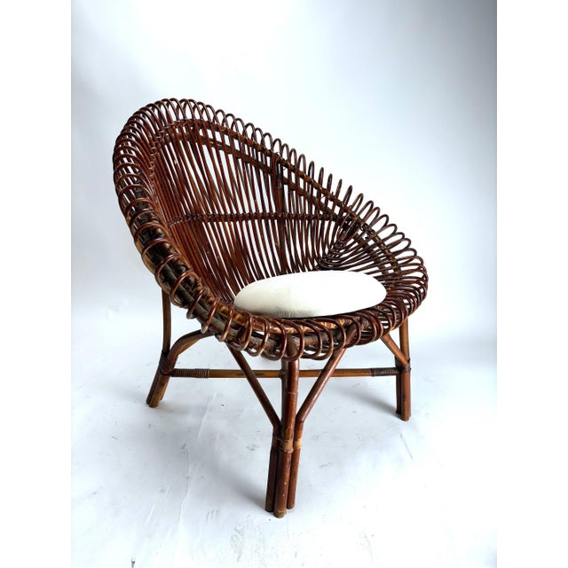 Mid-Century Italian Bamboo Shell Armchair, 1950s For Sale - Image 9 of 10