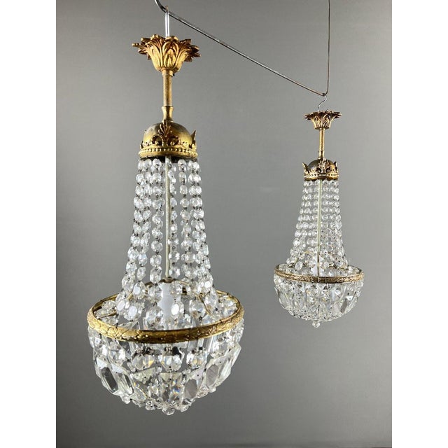 Late 19th Century Bronze and Crystal Chandeliers, Set of 2 For Sale - Image 10 of 12