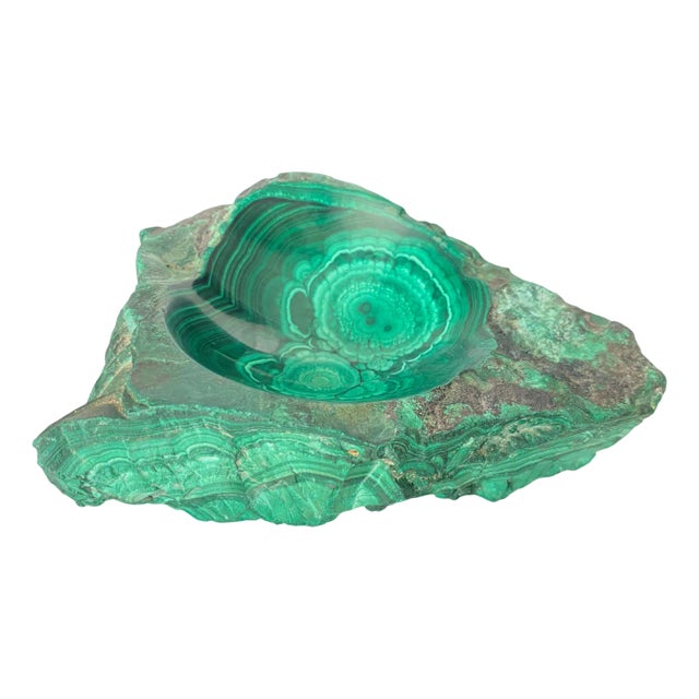African Malachite Ashtray in Green For Sale