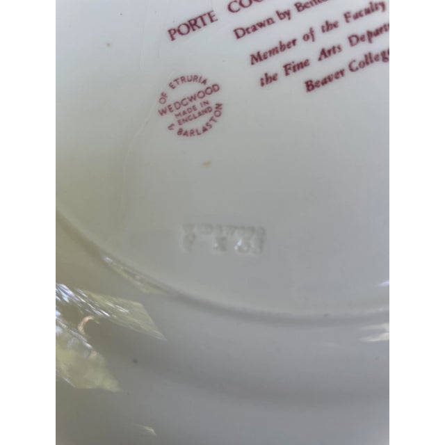 1950s Wedgwood Beaver College Pink Dinner Plate For Sale - Image 11 of 13