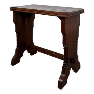 Antique 19th Century Gothic Pitch Pine Side Table For Sale