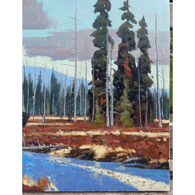 Original John Loughlin 'bison in Yellowstone Park Landscape Oil Painting For Sale In Boston - Image 6 of 10