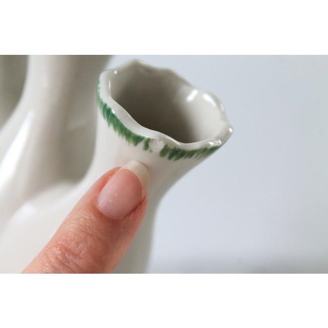 Off-white Vintage Ceramic Tulipiere Five Finger Vase - Andrea by Sadek For Sale - Image 8 of 8