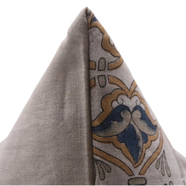 Not Yet Made - Made To Order Block Printed Pillow Cover - Pure Linen 24x24 Inch- Hridyavan For Sale - Image 5 of 6