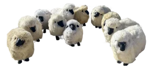 1990s Vintage Lalanne Style Sheep Ottomans - Set of 11