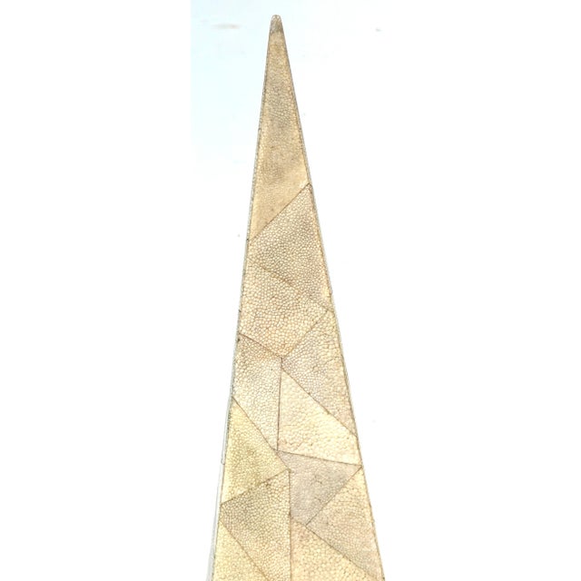 Large Inlaid Specimen Shagreen Obelisk Attributed to R & Y Augousti For Sale - Image 9 of 14