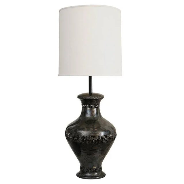 Bronze Vintage Rare Signed Marcello Fantoni Bronze Monumental Lamp, Italian, 1950's For Sale - Image 8 of 8