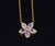 Hot Pink Late 20th Century Certified Natural 1.23cts Pink Sapphire & Diamond Floral Solid 18k Yellow Gold Necklace For Sale - Image 8 of 13