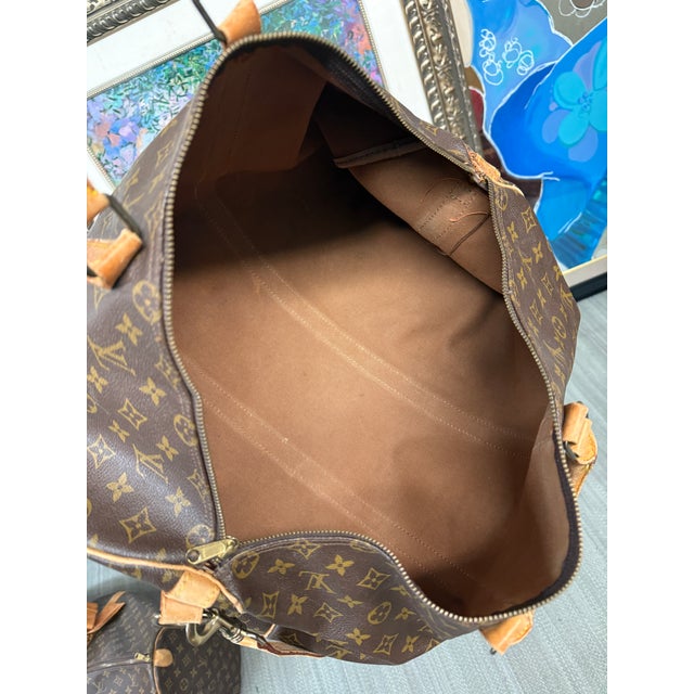 Textile Louis Vuitton Keepall Boston Bandoulière Duffle/Weekender For Sale - Image 7 of 12