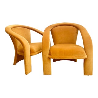 1990s Sculptural Lounge Chairs by Marge Carson - Set of 2 For Sale