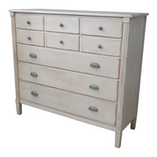 Ethan Allen Swedish Home 5 Drawer Off White High Chest For Sale