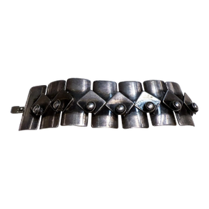 1950s Francisco Frank Rebajes Modernist Silver Bracelet New York City