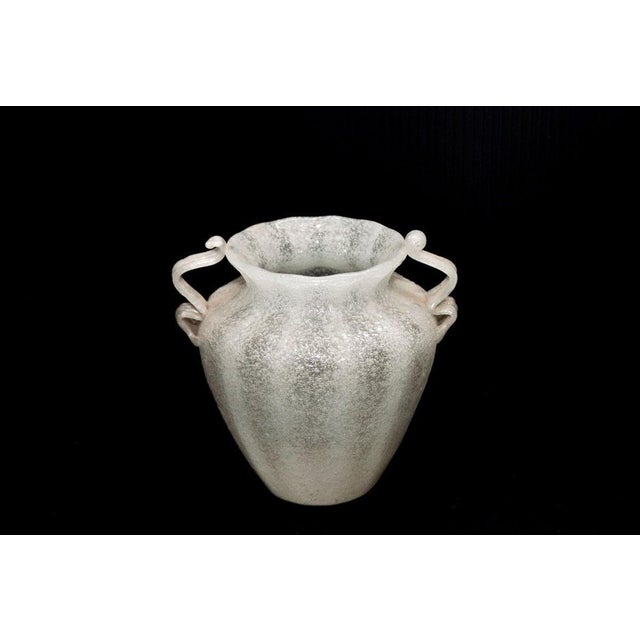 Vintage Murano Vase in White Pulegoso Glass by Napoleone Martinuzzi, 1930s For Sale - Image 4 of 7