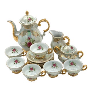 1940s Bavarian Opalescent Tea Set - 16 pcs For Sale