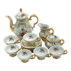 1940s Bavarian Opalescent Tea Set - 16 pcs