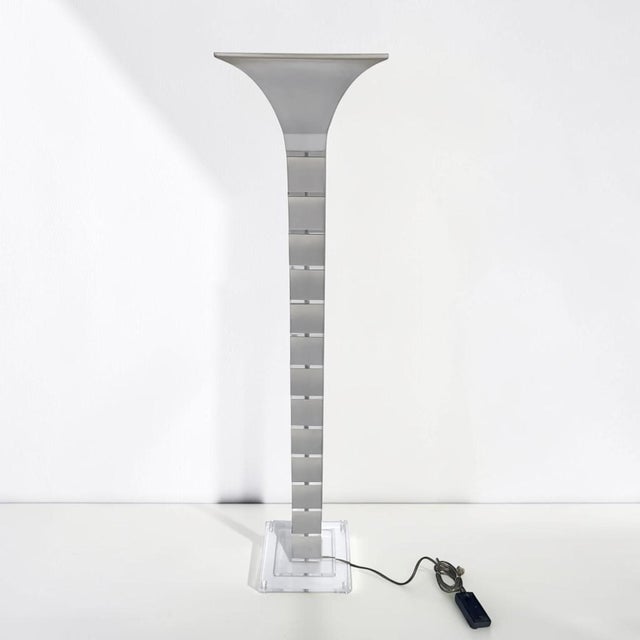 Modern Post-Modern Frosted Lucite Floor Lamp For Sale - Image 3 of 9