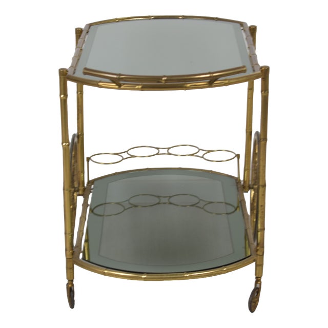 Brass and Glass Trolley, Italy, 1970s For Sale