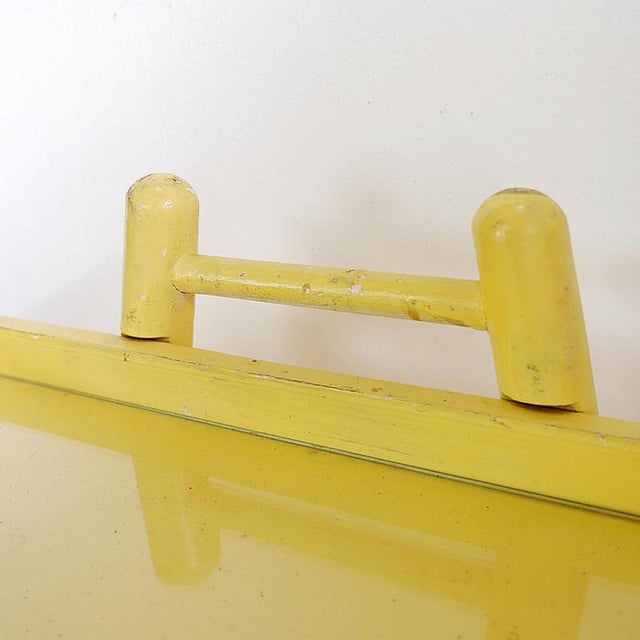 Wood Vintage Bar Cart in Yellow Lacquered Wood For Sale - Image 7 of 15