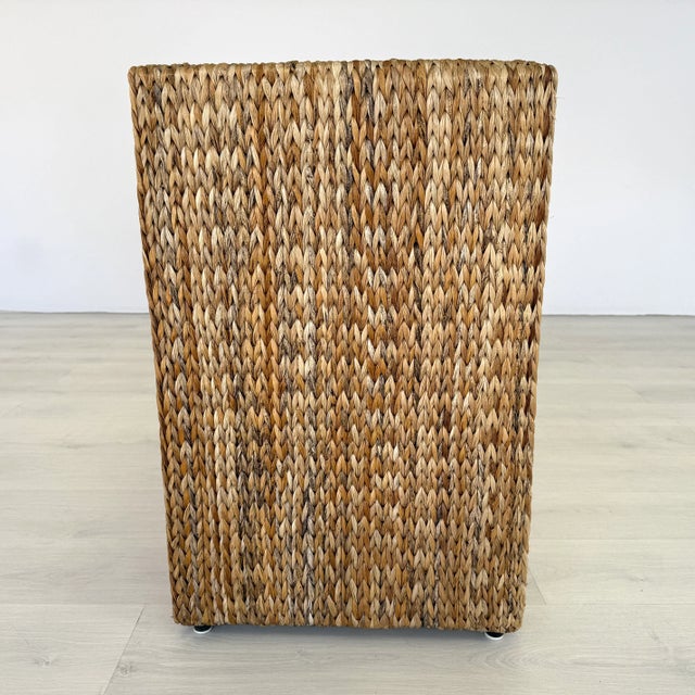 Wood Italian Woven Wicker Console, 1970s For Sale - Image 7 of 14