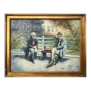 Men Playing Checkers New York Park by Monroe Resiman