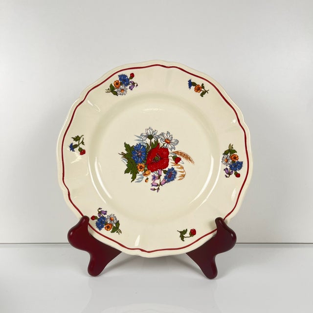 Set of 6 "Agreste" dessert plates, Sarreguemines, 20th century. Dimensions: Diameter: 21 cm Height: 2.5 cm Very good...