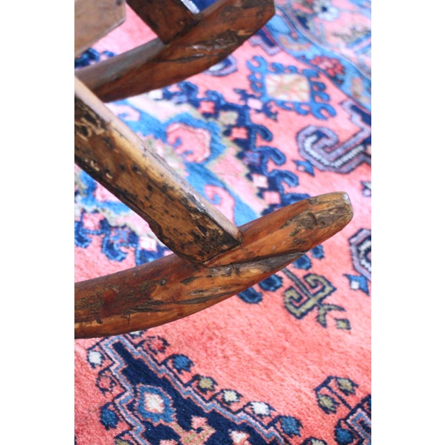 1940s 1940s Hand Carved and Handmade Rustic Rocker For Sale - Image 5 of 18