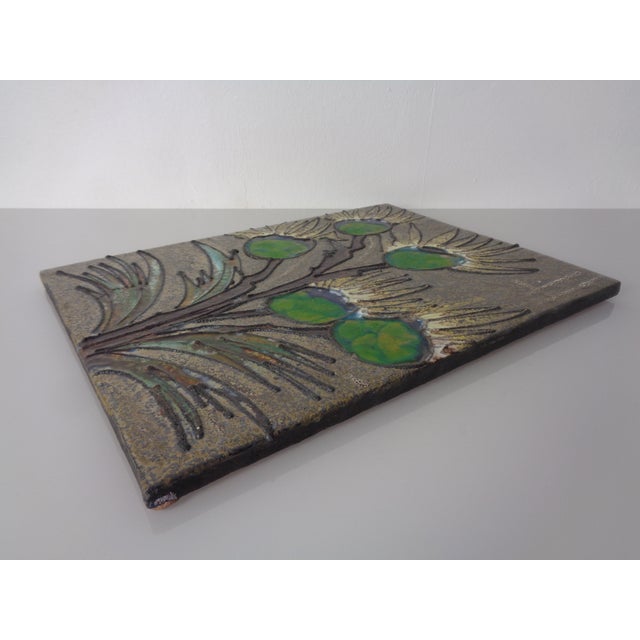 Beige Vintage Ceramic 769 Wall Plaque from Ruscha, Germany, 1970s For Sale - Image 8 of 12