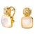 Syna Yellow Gold Earrings with Moon Quartz and Diamonds, a Pair For Sale