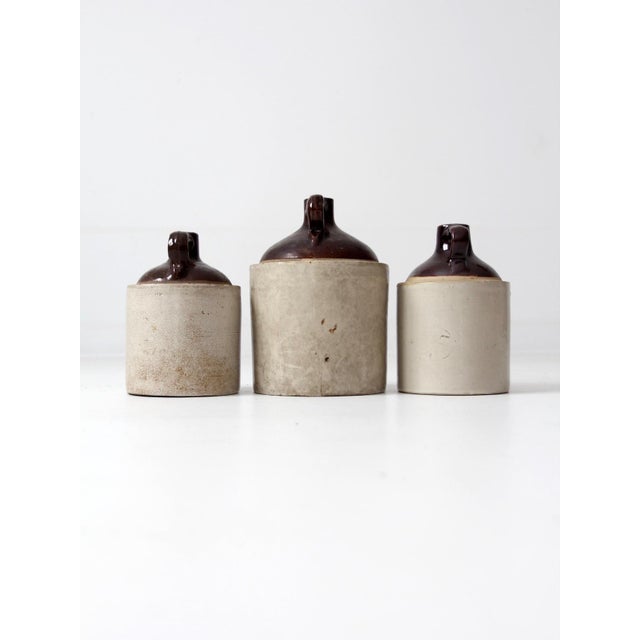 Antique Stoneware Crock Jugs Set of 3 For Sale - Image 10 of 10