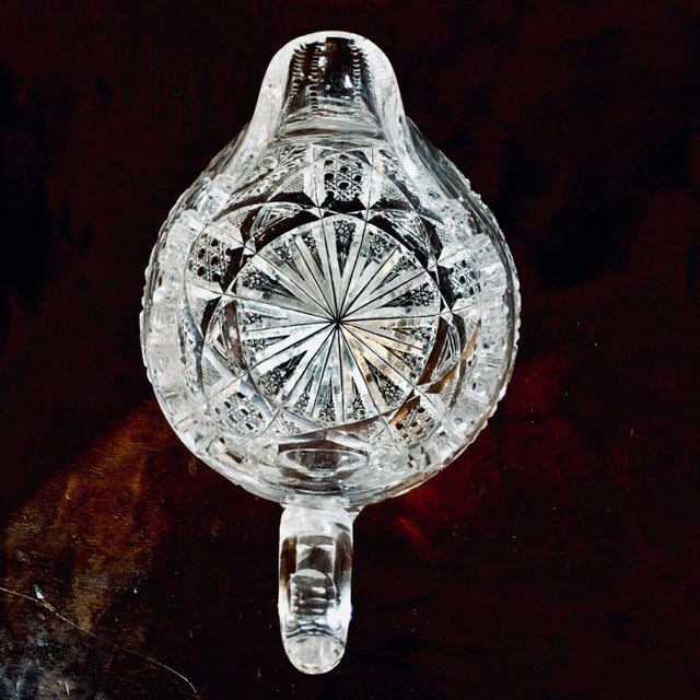 Victorian American Brilliant Period Cut Glass Sugar and Creamer - 2 Pieces For Sale - Image 3 of 13