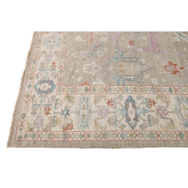 2010s 21st Century Modern Sultanabad Wool Rug For Sale - Image 5 of 13