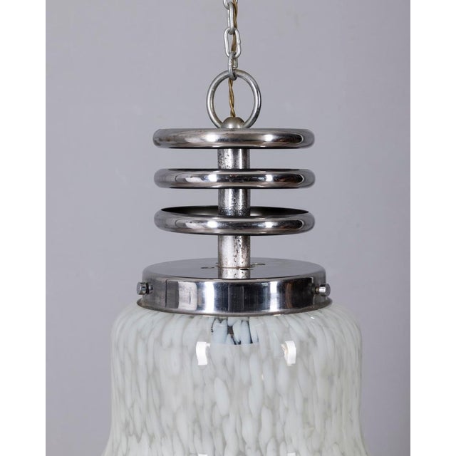 Silver Vintage Italian Murano Glass Pendant Lamp, 1960s For Sale - Image 8 of 13