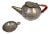 Bauhaus Silver-Plated Teapot and Tea Strainer, WMF, 1950s, Set of 2 For Sale