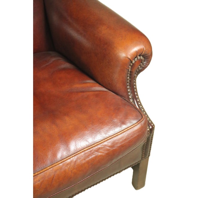 Animal Skin Mid 20th Century Oversized Wing Chair For Sale - Image 7 of 10