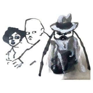 Mino Maccari, Figures, Mixed Media, 1950s For Sale