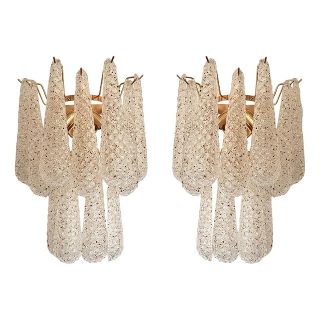 Contemporary Murano Glass Gold Wall Sconces by Simoeng, Set of 2 For Sale - Image 3 of 10