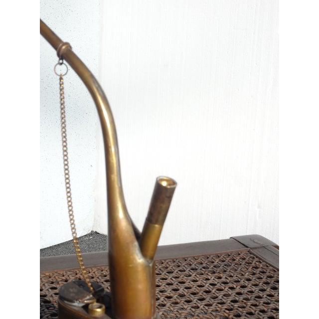 Vintage Chinese Brass Engraved Tobacco Pipe Collectible For Sale - Image 13 of 16
