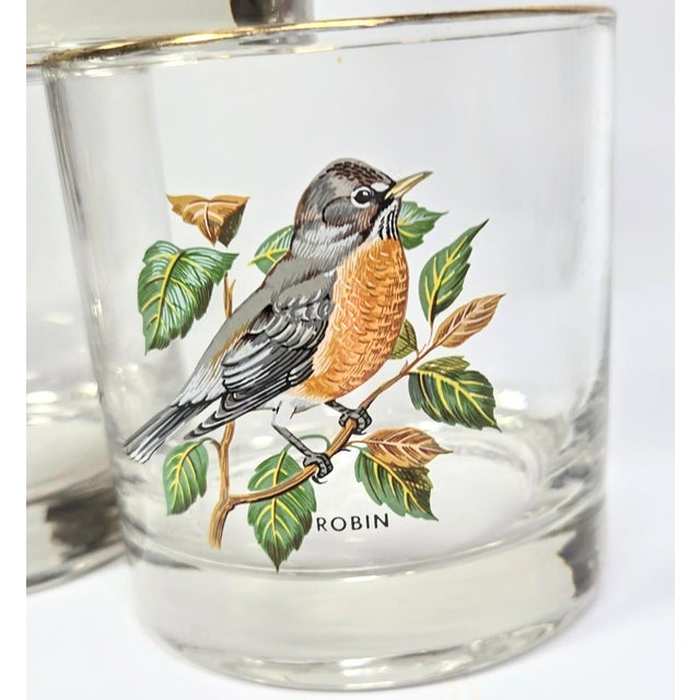 Blue Birdwatchers Songbird Lowball Glasses- Set of Six For Sale - Image 8 of 12