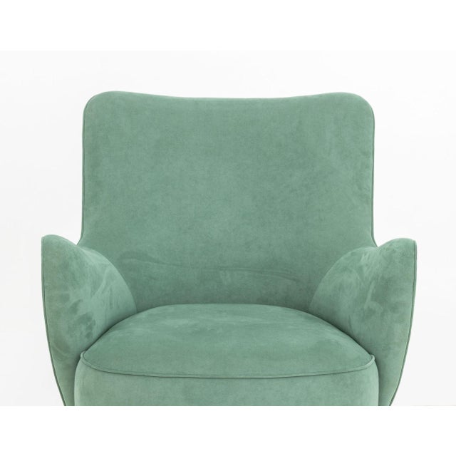 Early 21st Century Vladimir Kagan Barrel Swivel Chair and Ottoman For Sale - Image 5 of 13